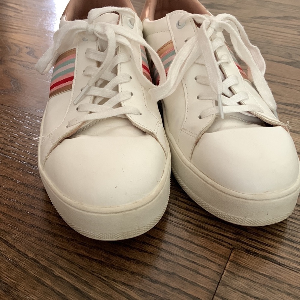 Esmara White & Pink Stripe Side Sneakers - Picture 3 of 9